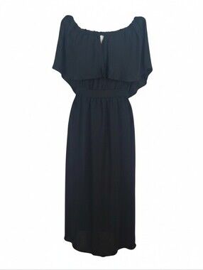 dRA Los Angeles Off-the-Shoulder Ruffle Dress Black Romantic Whimsigoth Goth M